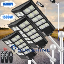 11000W Super Bright Commercial Solar Street Light Outdoor Dusk to Dawn Area Lamp