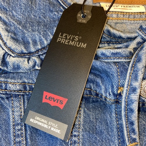Levi's Premium Women's Prairie Trucker Jacket SMALL Blue Denim Ruffles Feminine - Picture 6 of 8