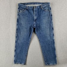 Vintage Wrangler 42x30 Blue Jeans Classic Denim Work Pants Stone Wash