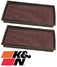 SET OF 2 K&N REPLACEMENT AIR FILTERS FOR BMW 7 SERIES 740I N62B40 4.0L V8