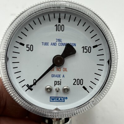 #ad #ad WIKA 316L Pressure Gauge 0 200 PSI Gauge 1259114 ⭐ $19.92