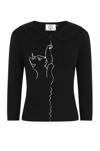 Banned Retro Black Kitty Cat Scallop 