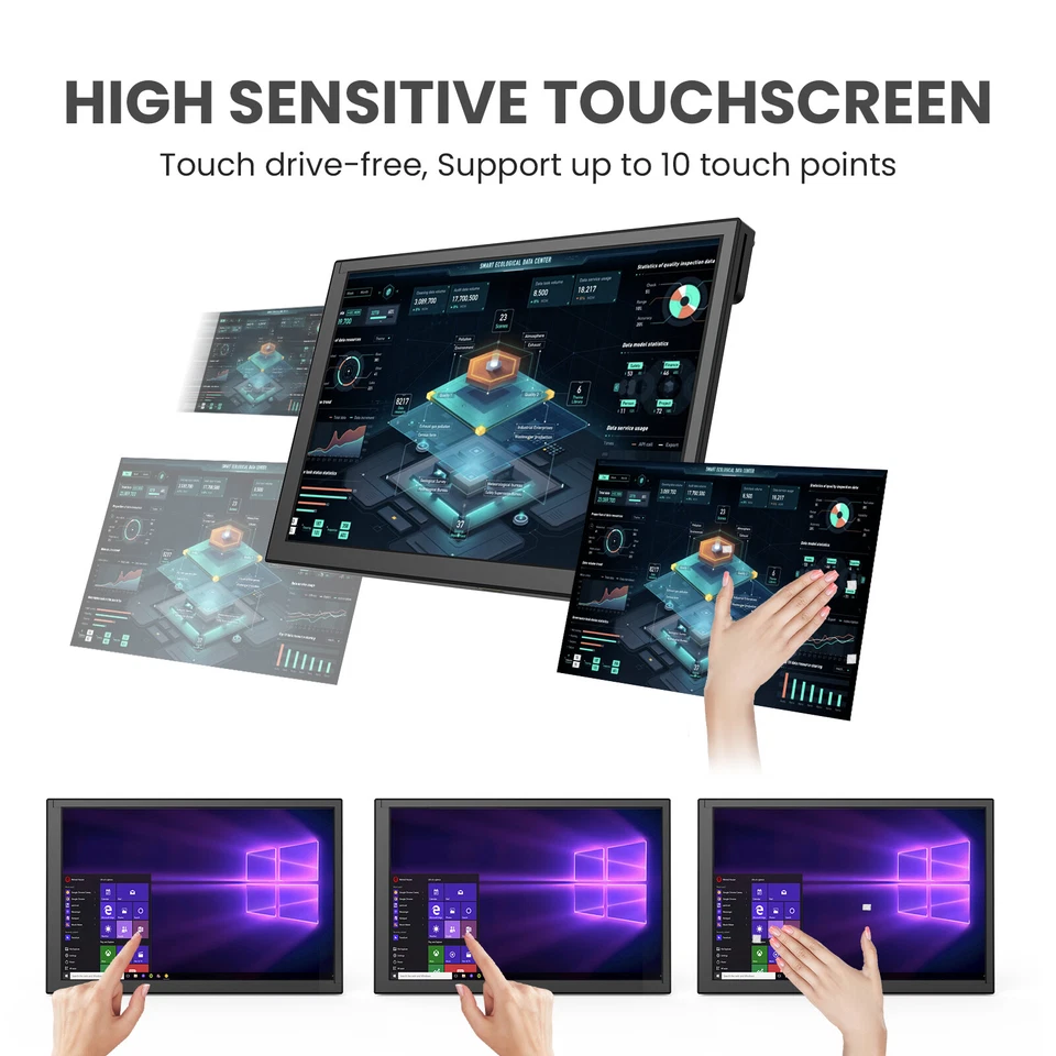 10.1'' 1280*800 Capacitive Touchscreen HDMI Monitor IPS Display for Raspberry Pi - Image 3 of 4