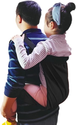 Cinturón portabebés ligero para niños viajes cortos senderismo mochila negra - Imagen 2 de 3