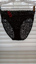NWT Maidenform Perfect Fit Women's All Over Lace High Leg DM3SLB Black Brief M