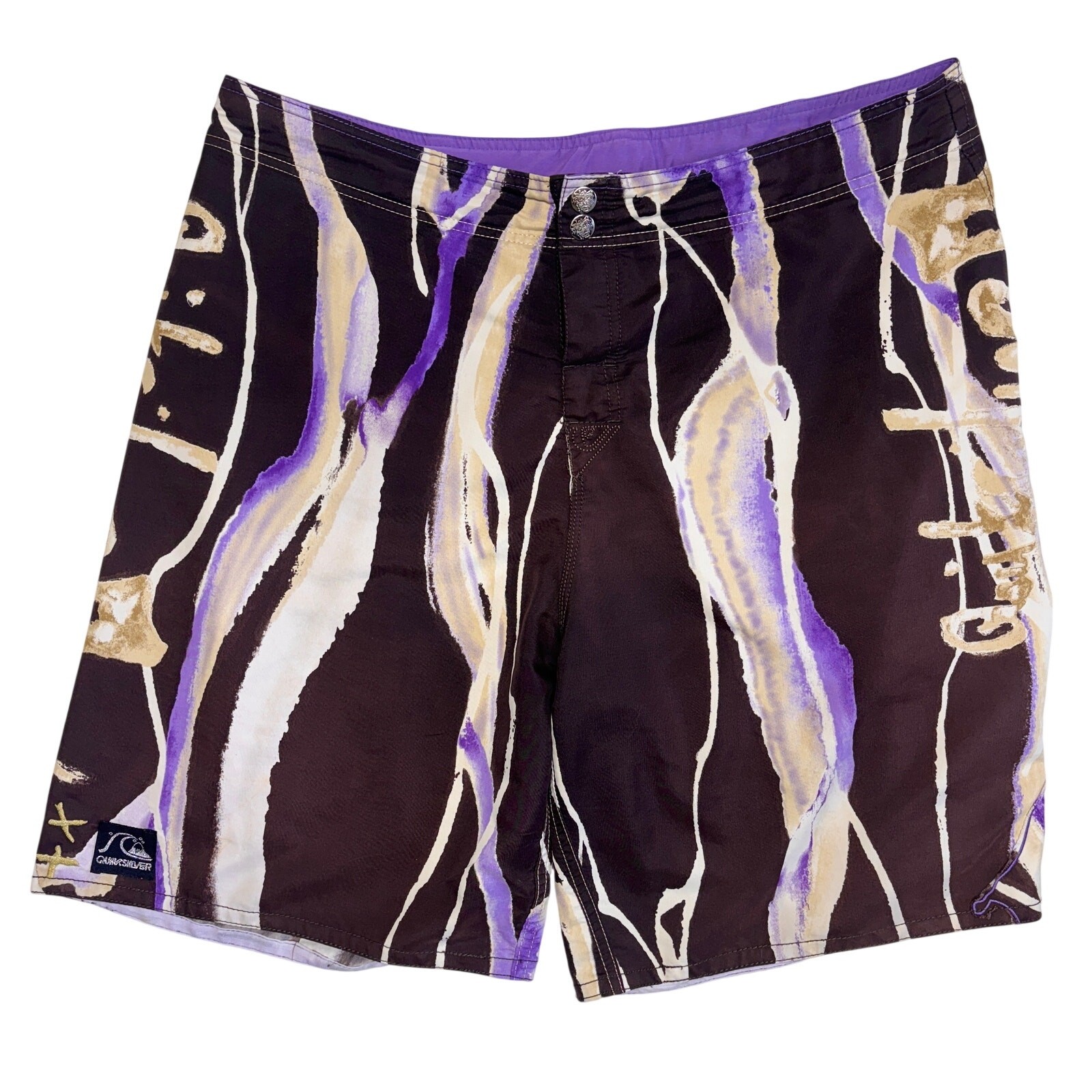 Vintage Quiksilver Board Shorts Mens 36 Abstract Neo Fly Swim Surf