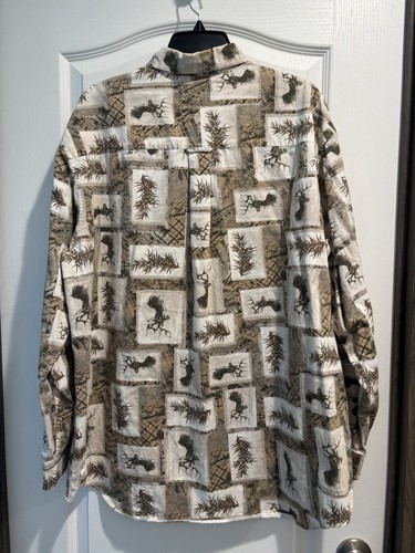 Roundtree Yorke Authentic Outfitters Mens Buck Hunting Button Front Shirt Sz XL - Picture 2 of 4