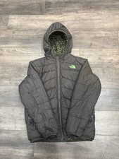 The North Face Boys Black Hooded Puffer Jacket Quilted Lined Zip Polyester