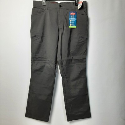 Wrangler Outdoor Performance Cargo Pants Mens 36x30 Gray Stretch Hiking -NEW