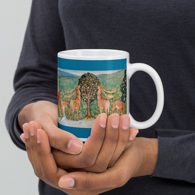NEW Edward Burne Jones Deer by a Fountain MUG 11oz or 15oz