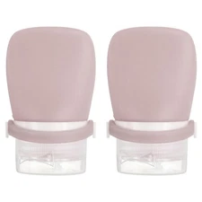 2 Pcs 1.3 oz Silicone Squeeze Bottle, Refillable Travel Bottles, Deep Pink