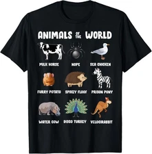 Animals Of The World Gift Tee Funny Rare Animals Memes T-Shirt Gift for Dad, Mom