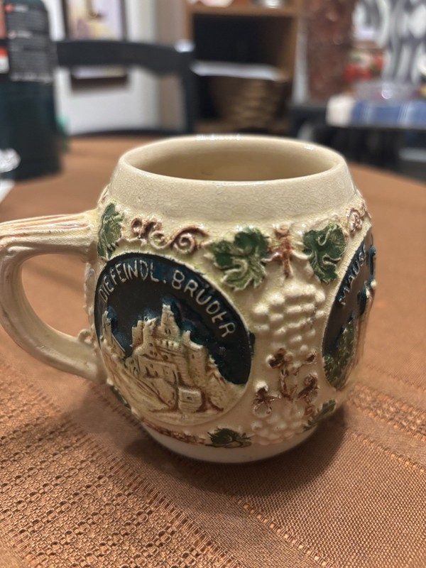 German Beer Mug Stein Style Rhineland Rhine Maus Drachenfels Breweriana