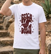 Men's Woven Words quality Teeshirt Pet Printed Short Sleeve Size Medium White