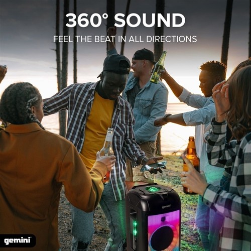 Altavoz de fiesta Gemini Sound GPLT-360 1000 vatios hogar Bluetooth con efectos LED - Imagen 3 de 9