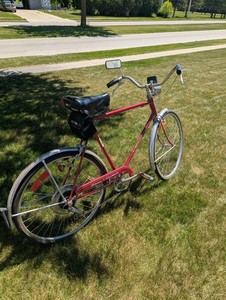 Schwinn Collegiate Vintage Red Cruiser Bicycle  Adult.  With Front & Rear Lights