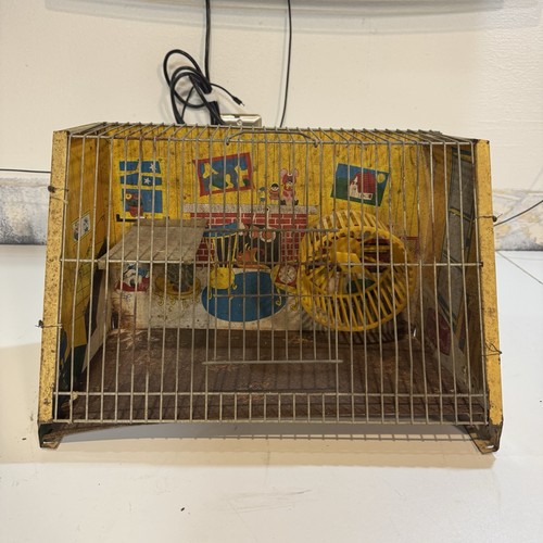 Retro 60s Small Animal Cage Hamster Mouse Kitschy Pet Decor Mid-Century Modern