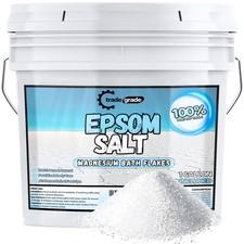 TradeGrade Epsom Salt Bath Soak 1 Gallon Bucket   Unscented, Pure Epsom Salt ...