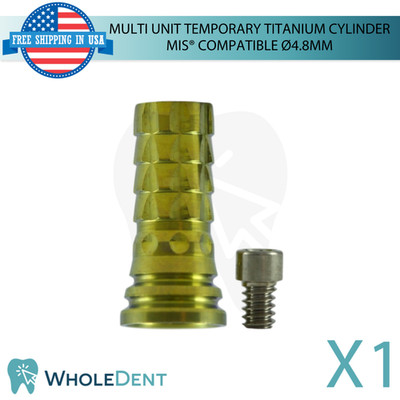 Dental Titanium Multi Unit Temp Cylinder Compatible with MIS  Ø4.8mm Lab