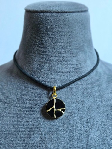 Collana unica KINTSUGI INITIAL arte giapponese gioielli fatti a mano catena... - Foto 7 di 8