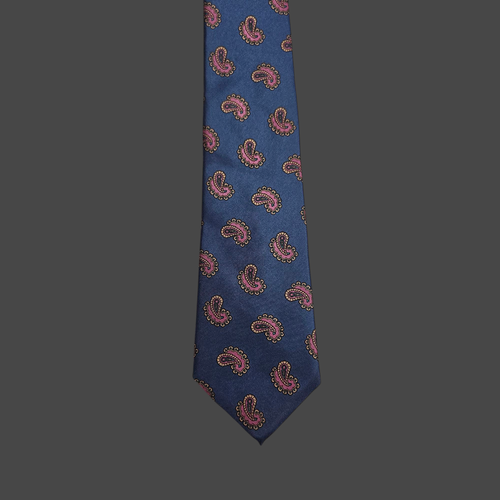 Robert Talbott Paisley Tie 100% Itailian Silk Made in the USA Blue Pink Vintage - Picture 2 of 6