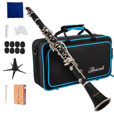 New BEGINNER CLARINET B-Flat Black Ebonite w/ Carry Case Reeds & More ! Student