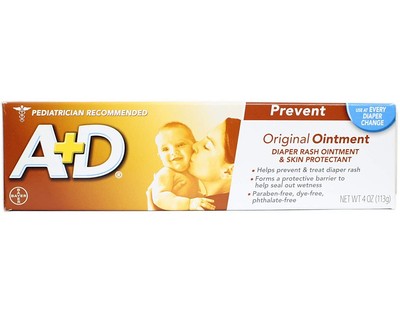 A+D Original Diaper Rash Ointment & Skin Protectant Prevent Diaper Rash 4 Ounce