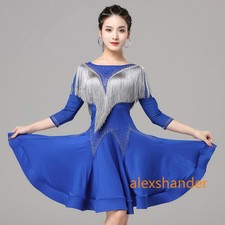 Latin Tango Rumba Salsa Fringes Performance Dance Dress Cha Cha Ballroom Rhythm