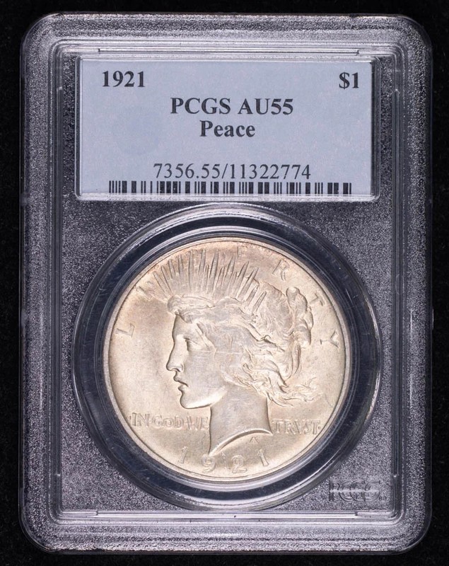1921 P Peace Silver Dollar PCGS AU-55 Peace