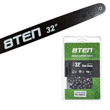 8TEN 32" Chainsaw Guide Bar & Chain .050 3/8 105DL for Husqvarna 372 365 H46-105
