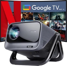 4K Smart Projector 1000 ANSI Native 1080P WiFi Bluetooth Voice Control