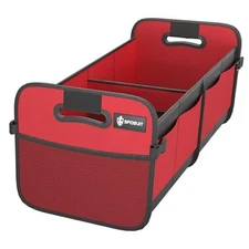  for Car - 70L Collapsible Car Storage with 11 Pockets & Trunk Organizer Red