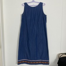 John Paul Richard Uniform Womens Size 2X Blue Cotton Vintage Dress