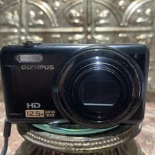 Olympus VR-320 14MP 12.5x Zoom Compact Black Digital Camera Tested Works