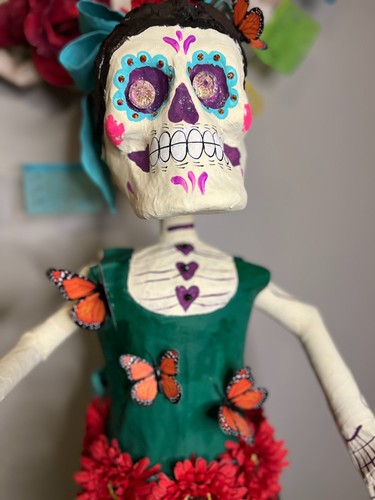 Mexikanischer Tag der Toten Catrina (Dia de Los Muertos) dunkelgrün  - Bild 12 von 17