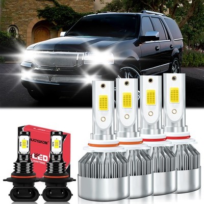 For Lincoln Navigator 2003-2005 LED Headlight Bulbs Hi/Low + Fog Light Kit 6000K