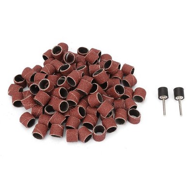 100 Stück Schleiftrommel Set 1/2 Zoll und 2 Stück Spindeln