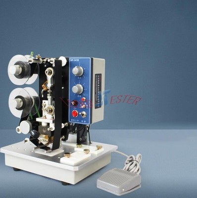 Semi-Auto Ribbon Printer Adjustable Machine Hot Stamp Coder Foot Switch HP241B #