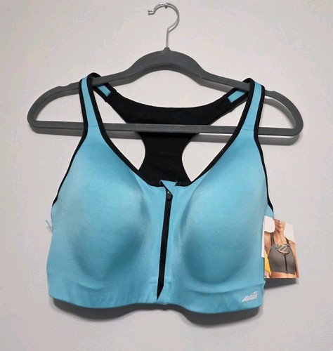 Avia 38DD Sports Bra High Support Blue Full Coverage Athletic New