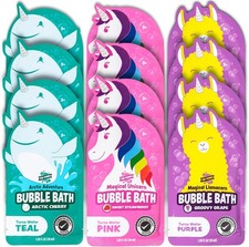 Tub Works Magical Kids Bubble Bath, Variety 12 Pack  Creates Colorful Water 