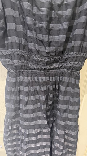 ANTHROPOLOGIE STRIPED BLACK GREY DRESS UK 14 LARGE - Picture 5 of 8