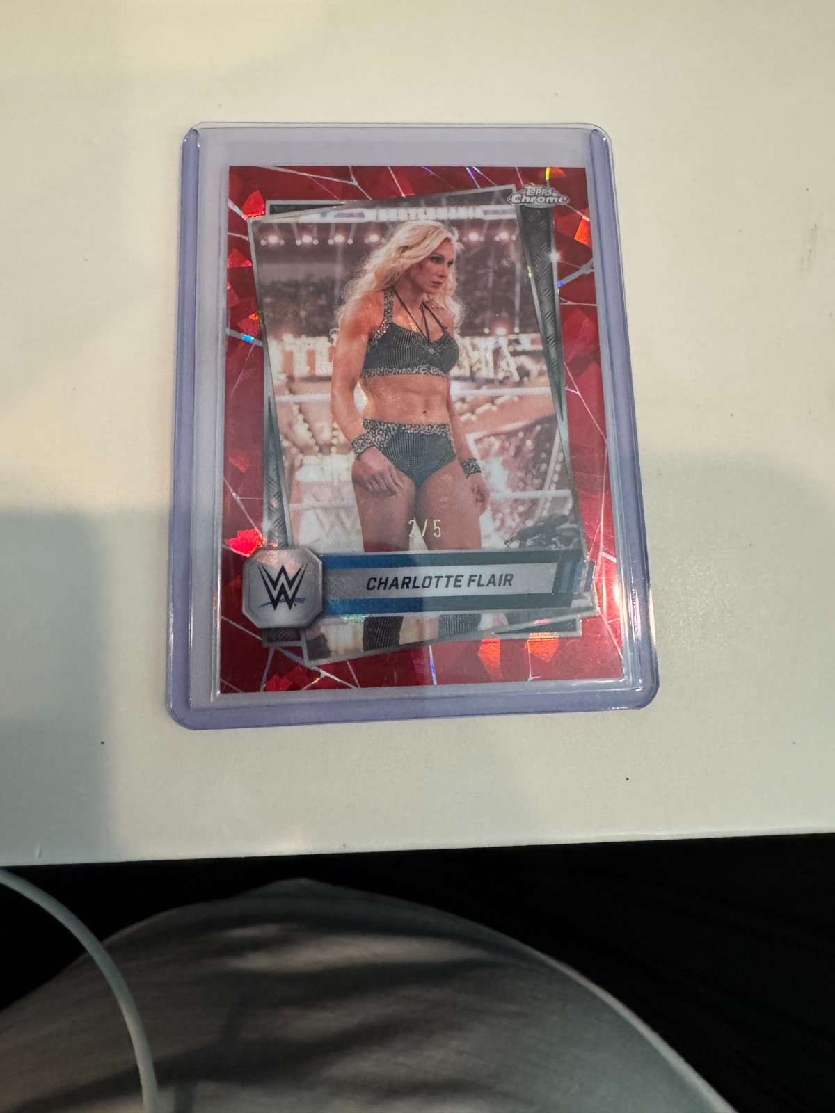 2025 Topps Chrome Sapphire WWE - Charlotte  Red Refractor /5