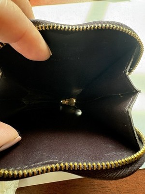 Louis Vuitton Heart Coin Purse Bag Charms Purple Amarente Vernis