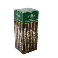 Kurt Adler 5-1/4-Inch Glass Icicle Ornament 12-Piece Box Set, Clear, 1