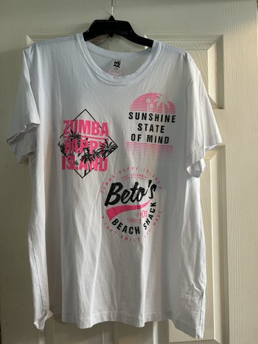 Zumba XL/XXL Instructor Beto’s Beach Shack weißes Shirt. gebraucht - Bild 1 von 4
