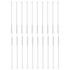 20Pcs Straw Cleaner Brush Set 8 Inch Length 10mm OD Nylon Bristles, White