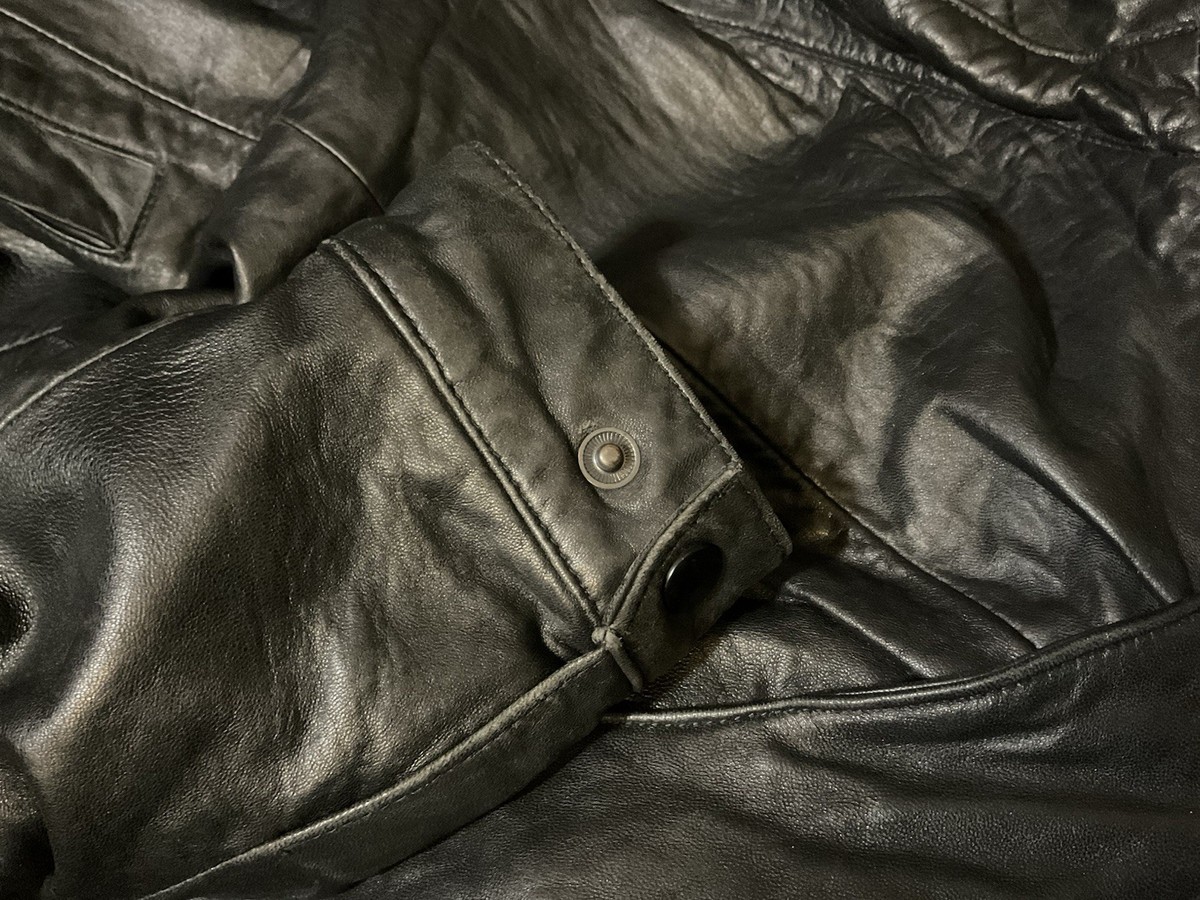 Tannery West Men's Black Leather 80S Jacket Size Medium Thinsulate