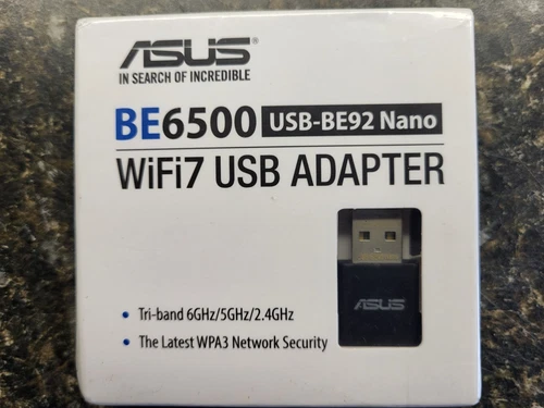 ASUS - USB-BE92 Nano Tri-Band Wi-Fi 7 USB Network Adapter