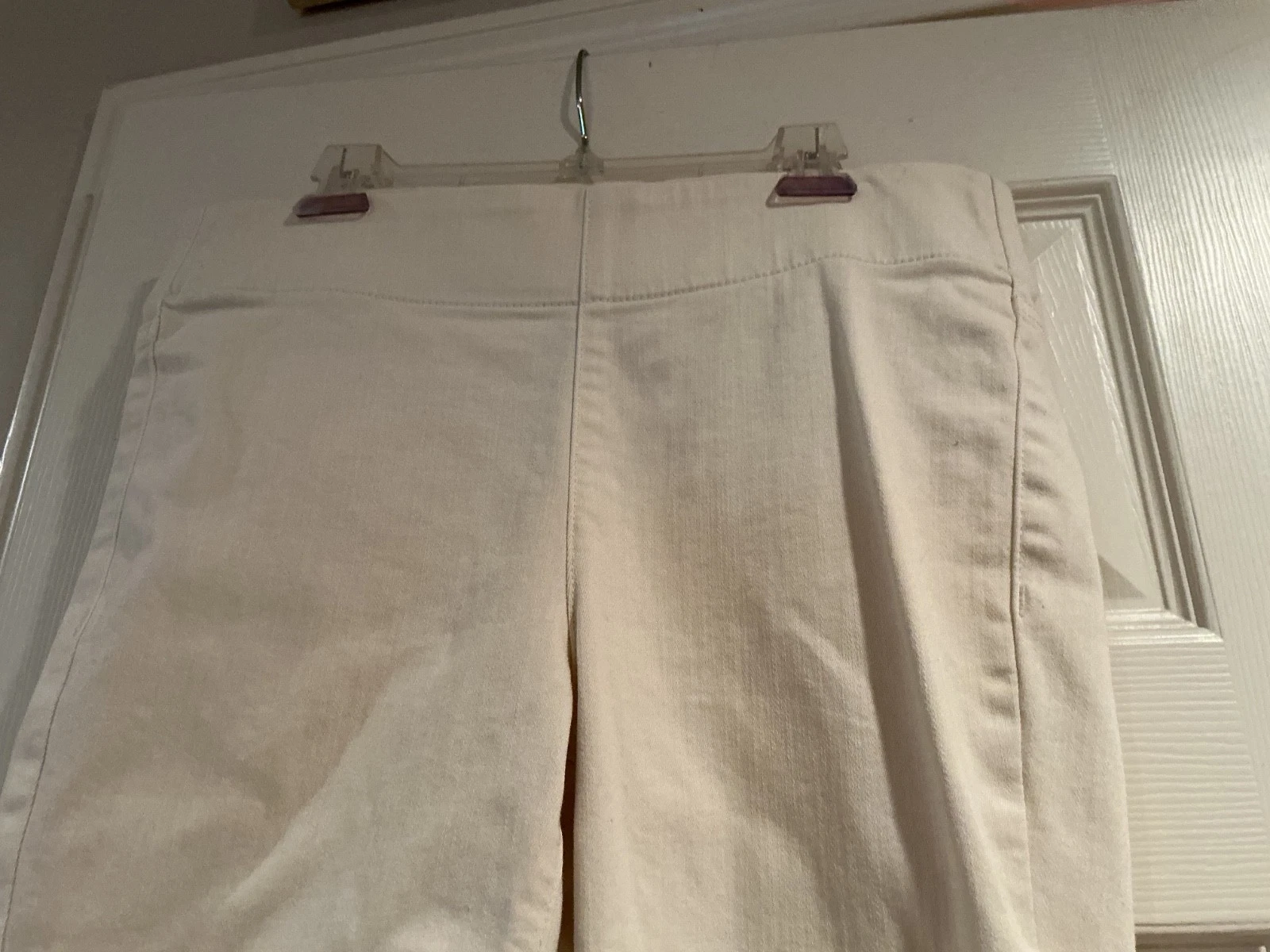 Womens SIMPLY VERA verawang BEIGE CREAM compressio PULL-ON CROP Capri Pants SZ 6