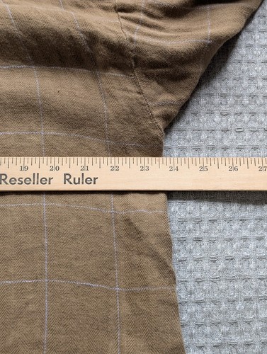 Vintage Donegal Collection Shirt Mens Large Linen Herringbone Plaid Ireland 90s - Picture 10 of 14